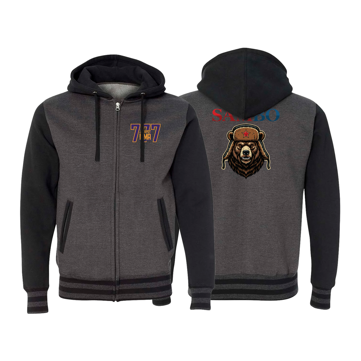 Jackpot MMA Varsity Zip-Up Hoodies #8180 A