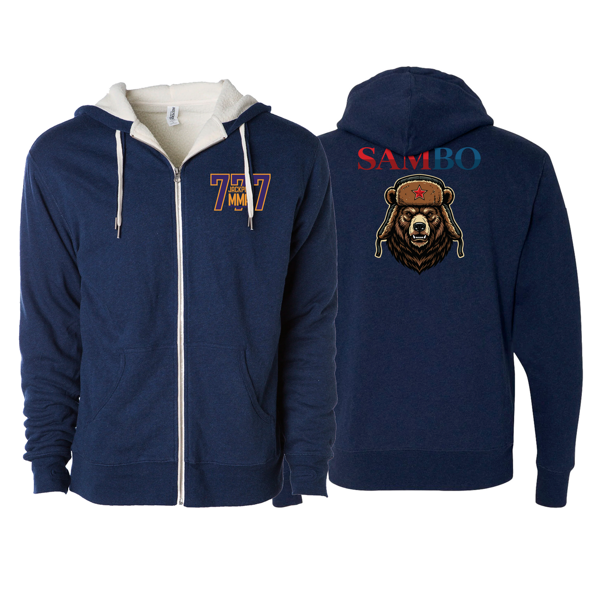 Jackpot MMA Sherpa Lined Zip-Up Hoodie #8180 A