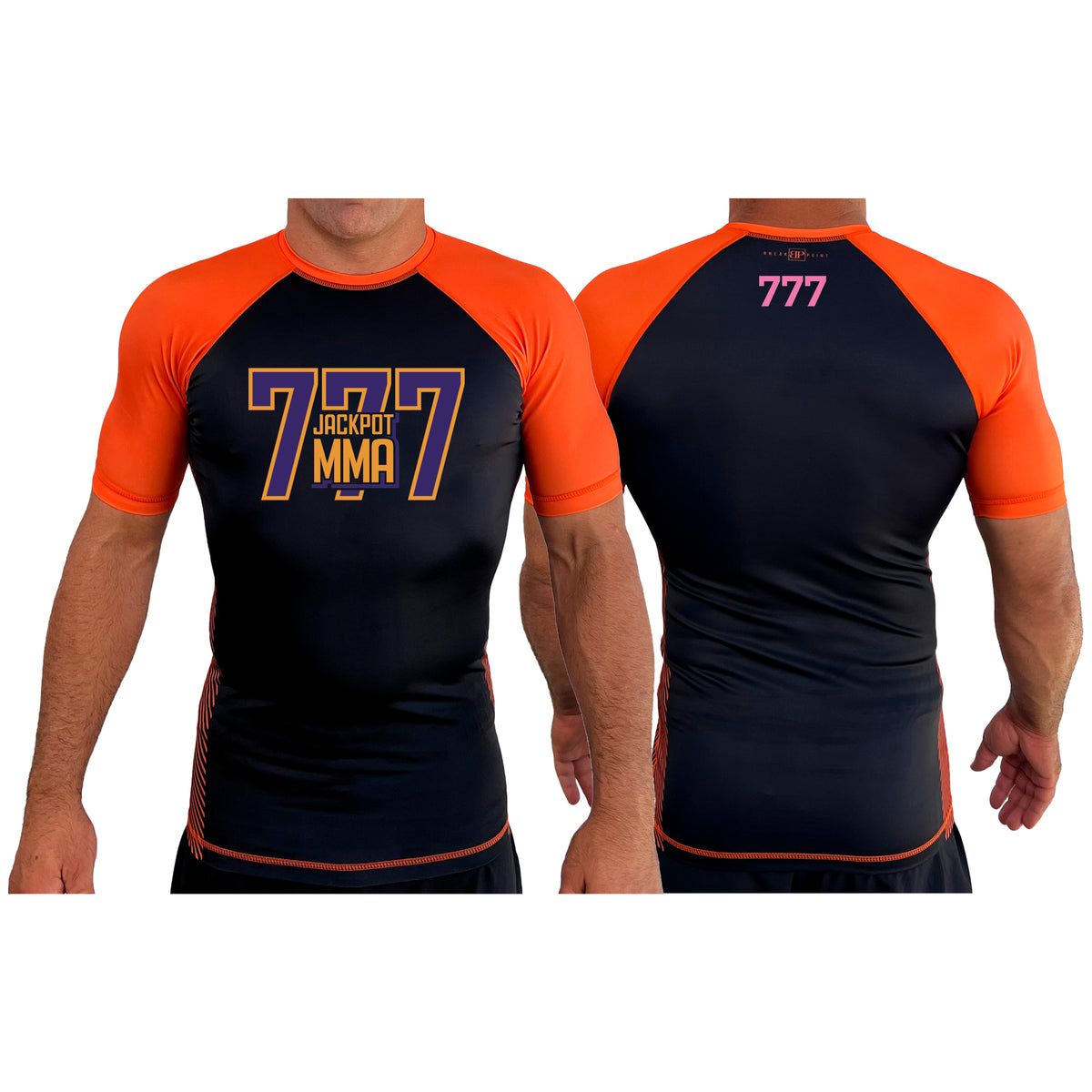 Jackpot MMA All Black Ranked Short Sleeve Rash Guards #8180 B