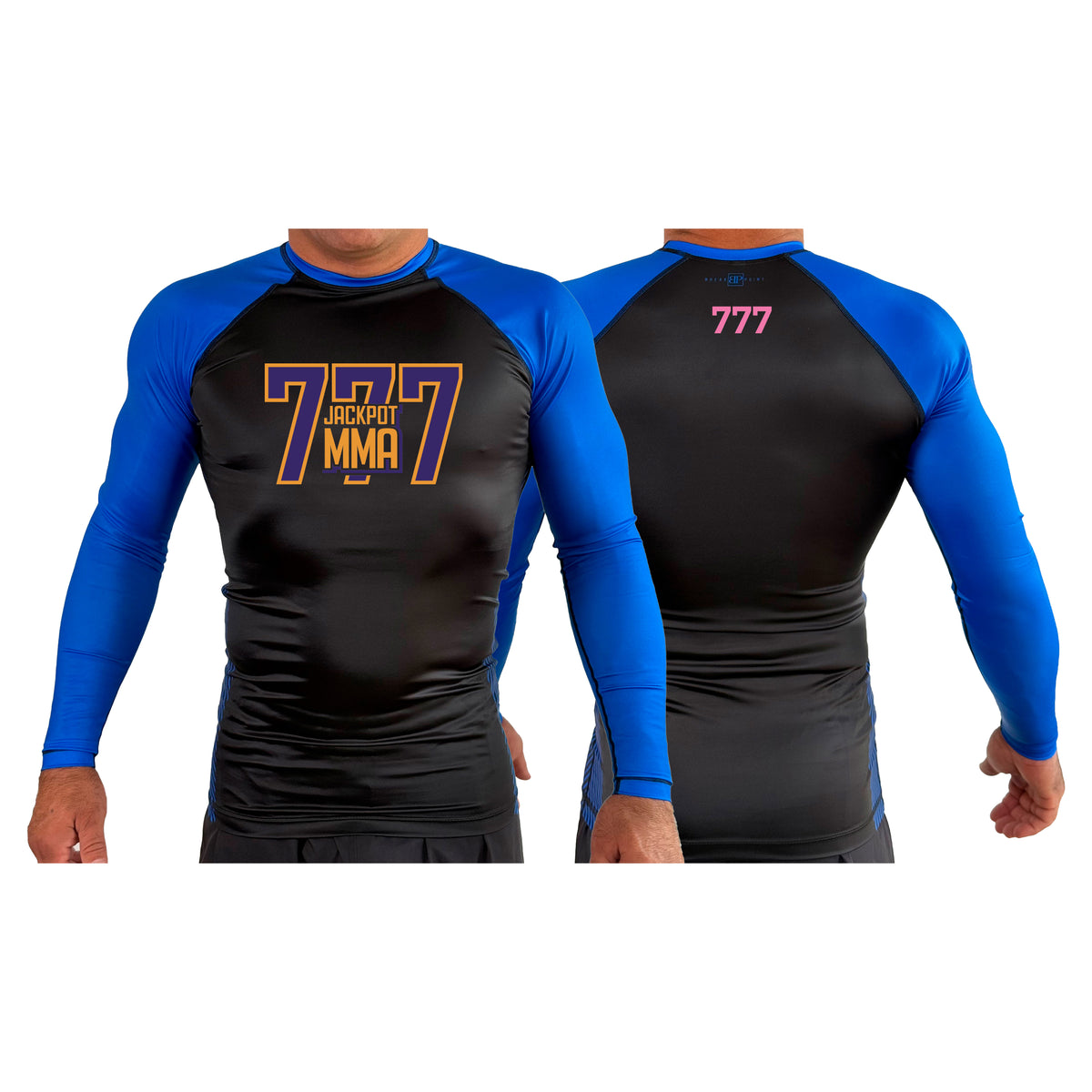 Jackpot MMA All Black Ranked Long Sleeve Rash Guards #8180 B