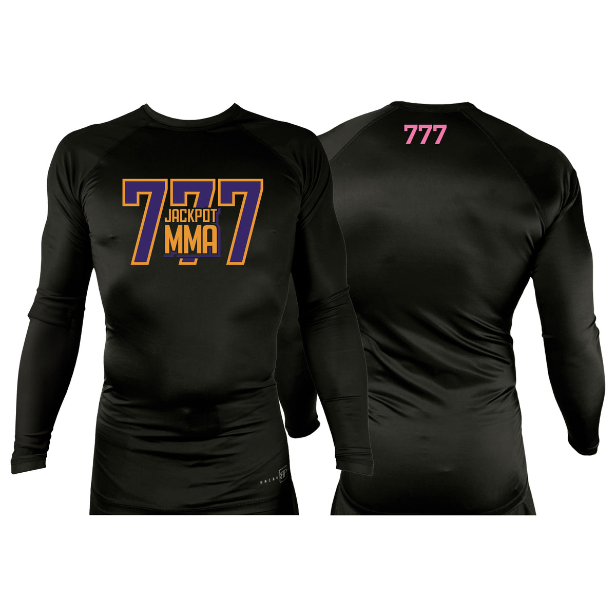 Jackpot MMA All Black Rash Guards Long Sleeves #8180 B