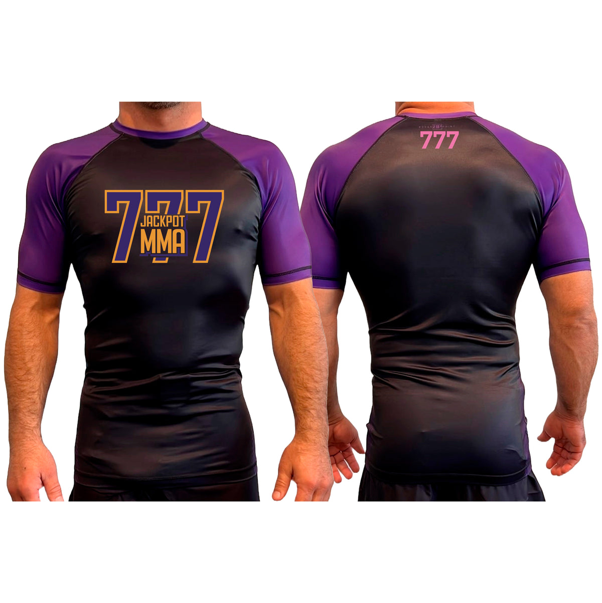 Jackpot MMA All Black Ranked Short Sleeve Rash Guards #8180 B