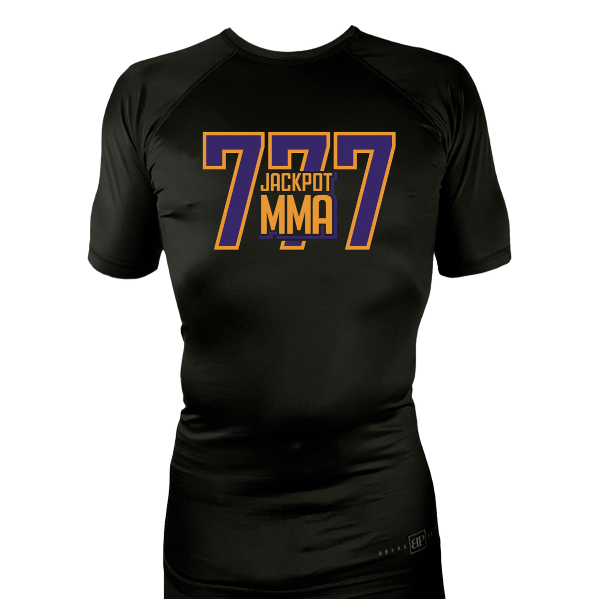 Jackpot MMA All Black Rash Guards Short Sleeves #8180 B