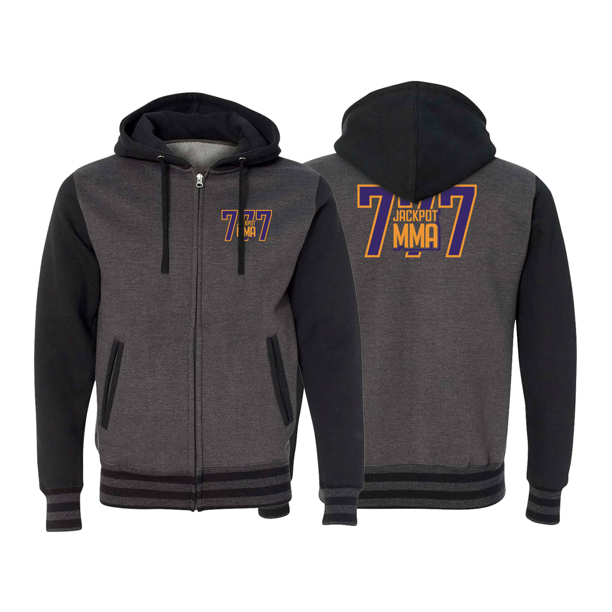Jackpot MMA Varsity Zip-Up Hoodies #8180 D