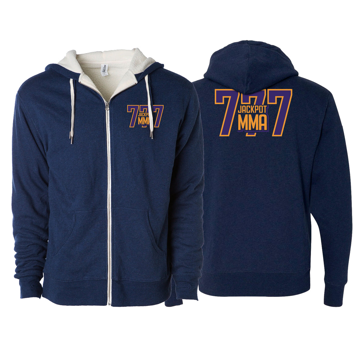 Jackpot MMA Sherpa Lined Zip-Up Hoodie #8180 D