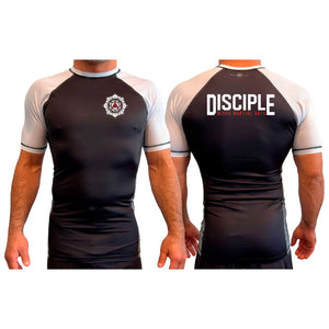 Disciple MMA Academy All Black Ranked Short Sleeve Rash Guards #8181 A