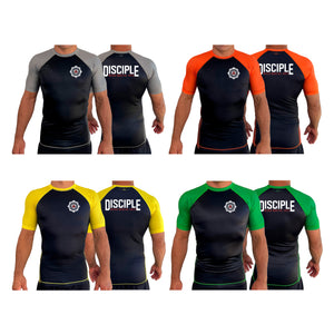 Disciple MMA Academy All Black Ranked Short Sleeve Rash Guards #8181 A