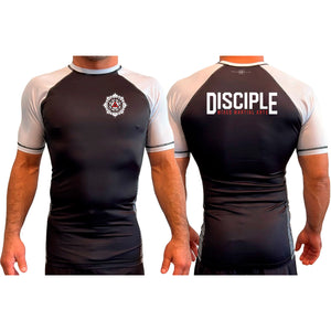 Disciple MMA Academy All Black Ranked Short Sleeve Rash Guards #8181 A
