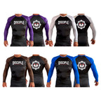 Disciple MMA All Black Ranked Long Sleeve Rash Guards #8181 D