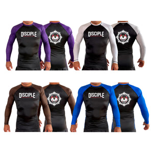 Disciple MMA All Black Ranked Long Sleeve Rash Guards #8181 D