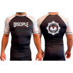 Disciple MMA All Black Ranked Short Sleeve Rash Guards #8181 D