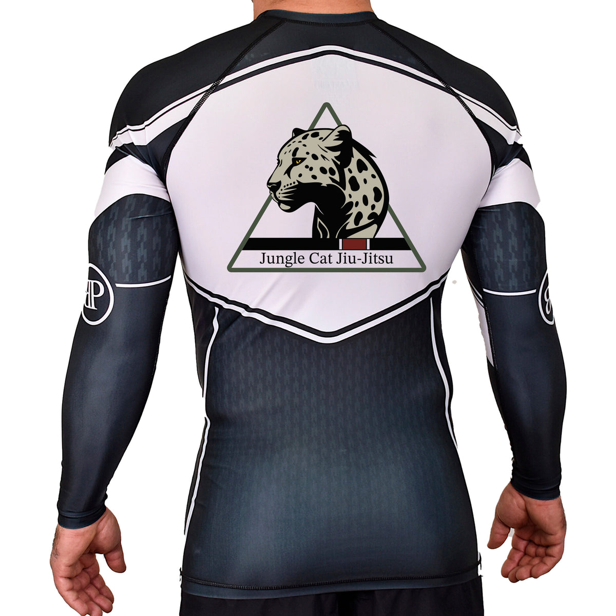Jungle Cat Jiu Jitsu Academy Rash Guards Black/White #8182 A