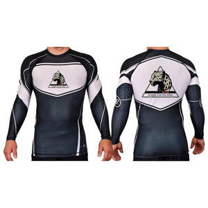 Jungle Cat Jiu Jitsu Academy Rash Guards Black/White #8182 A