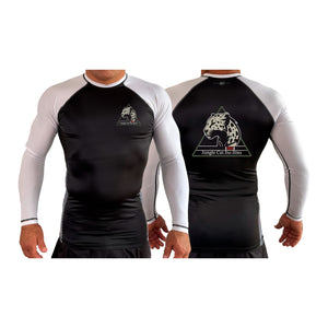 Jungle Cat Jiu Jitsu All Black Ranked Long Sleeve Rash Guards #8182 A