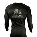 Jungle Cat Jiu Jitsu All Black Rash Guards Long Sleeves #8182 A