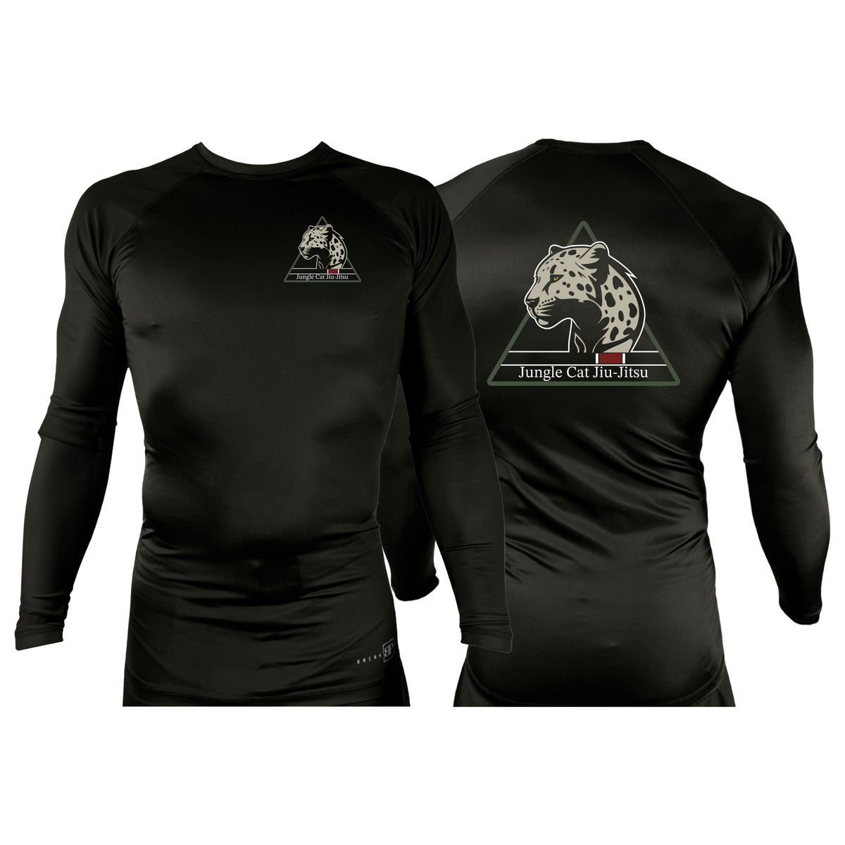 Jungle Cat Jiu Jitsu All Black Rash Guards Long Sleeves #8182 A