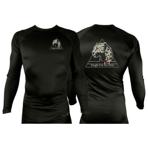 Jungle Cat Jiu Jitsu All Black Rash Guards Long Sleeves #8182 A
