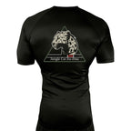Jungle Cat Jiu Jitsu All Black Rash Guards Short Sleeves #8182 A