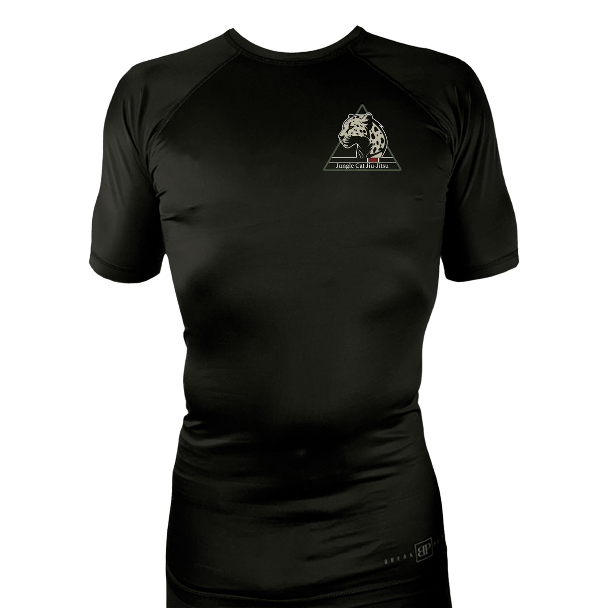 Jungle Cat Jiu Jitsu All Black Rash Guards Short Sleeves #8182 A