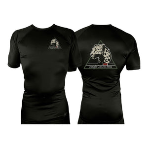 Jungle Cat Jiu Jitsu All Black Rash Guards Short Sleeves #8182 A