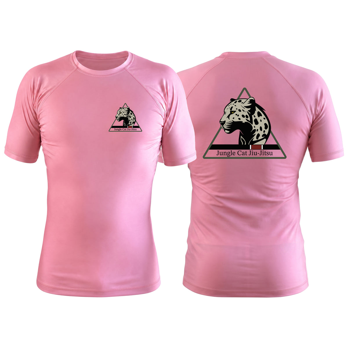 Jungle Cat Jiu Jitsu Pink Rash Guards Short Sleeve #8182 A
