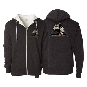 Jungle Cat Jiu Jitsu Sherpa Lined Zip-Up Hoodie #8182 A