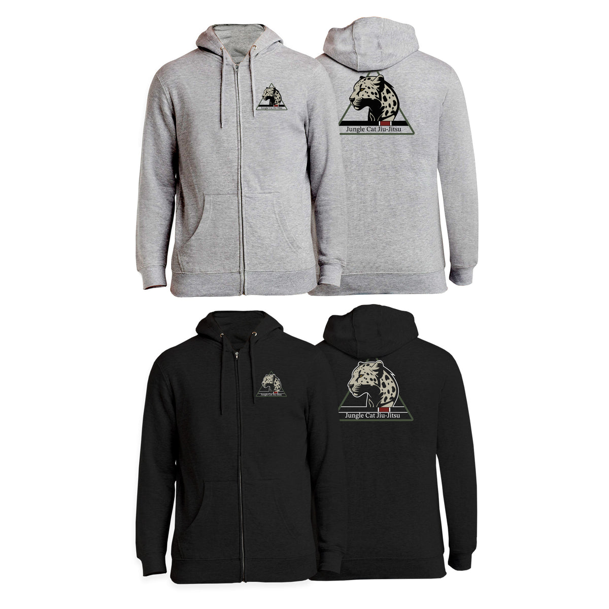 Jungle Cat Jiu Jitsu Zip-Up Hoodies #8182 A