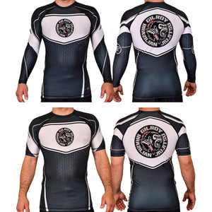 Gilroy BJJ Academy Rash Guards Black/White #8183 B