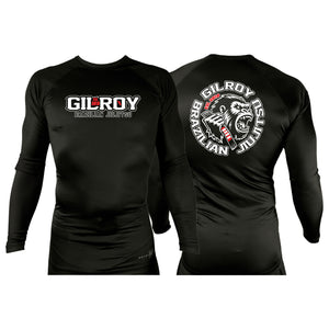 Gilroy BJJ Academy All Black Rash Guards Long Sleeves #8183 B
