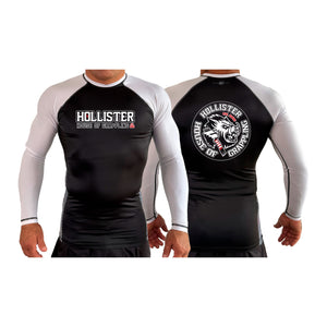 Hollister House of Grappling All Black Ranked Long Sleeve Rash Guards #8184 A