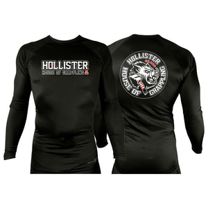 Hollister House of Grappling All Black Rash Guards Long Sleeves #8184 A