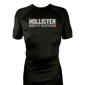 Hollister House of Grappling All Black Rash Guards Short Sleeves #8184 A