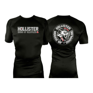Hollister House of Grappling All Black Rash Guards Short Sleeves #8184 A