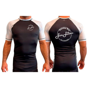 Oranday bros jiu jitsu All Black Ranked Short Sleeve Rash Guards #8185 A