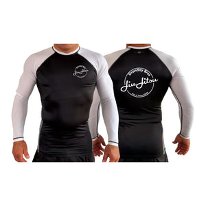 Oranday bros jiu jitsu All Black Ranked Long Sleeve Rash Guards #8185 A