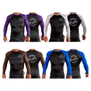 Oranday bros jiu jitsu All Black Ranked Long Sleeve Rash Guards #8185 A