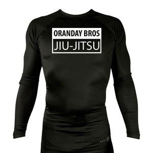 Oranday bros jiu jitsu All Black Rash Guards Long Sleeves #8185 C