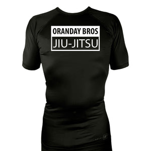 Oranday bros jiu jitsu All Black Rash Guards Short Sleeves #8185 C