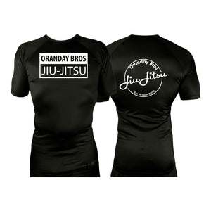 Oranday bros jiu jitsu All Black Rash Guards Short Sleeves #8185 C