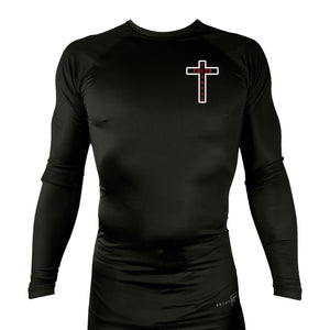 Faith and Fitness All Black Rash Guards Long Sleeves #8186 A