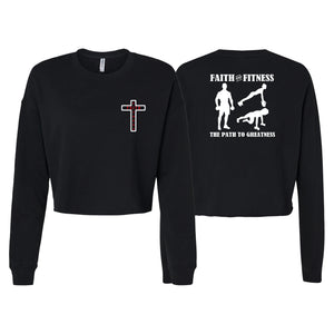 Faith and Fitness Women's Cropped Crewneck Sweatshirt #8186 A