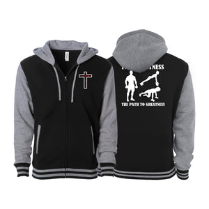 Faith and Fitness Varsity Zip-Up Hoodies #8186 A