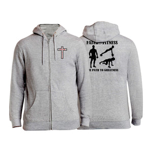 Faith and Fitness Zip-Up Hoodies #8186 A