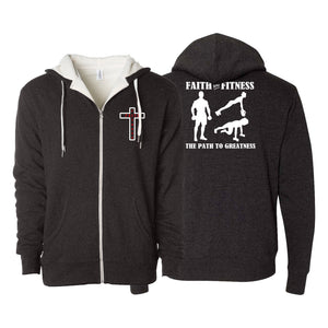 Faith and Fitness Sherpa Lined Zip-Up Hoodie #8186 A