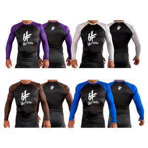 Only4theFam All Black Ranked Long Sleeve Rash Guards #8187 A