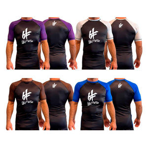 Only4theFam All Black Ranked Short Sleeve Rash Guards #8187 A