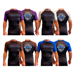 Hayastan Grappling Academy All Black Ranked Short Sleeve Rash Guards #8188 A