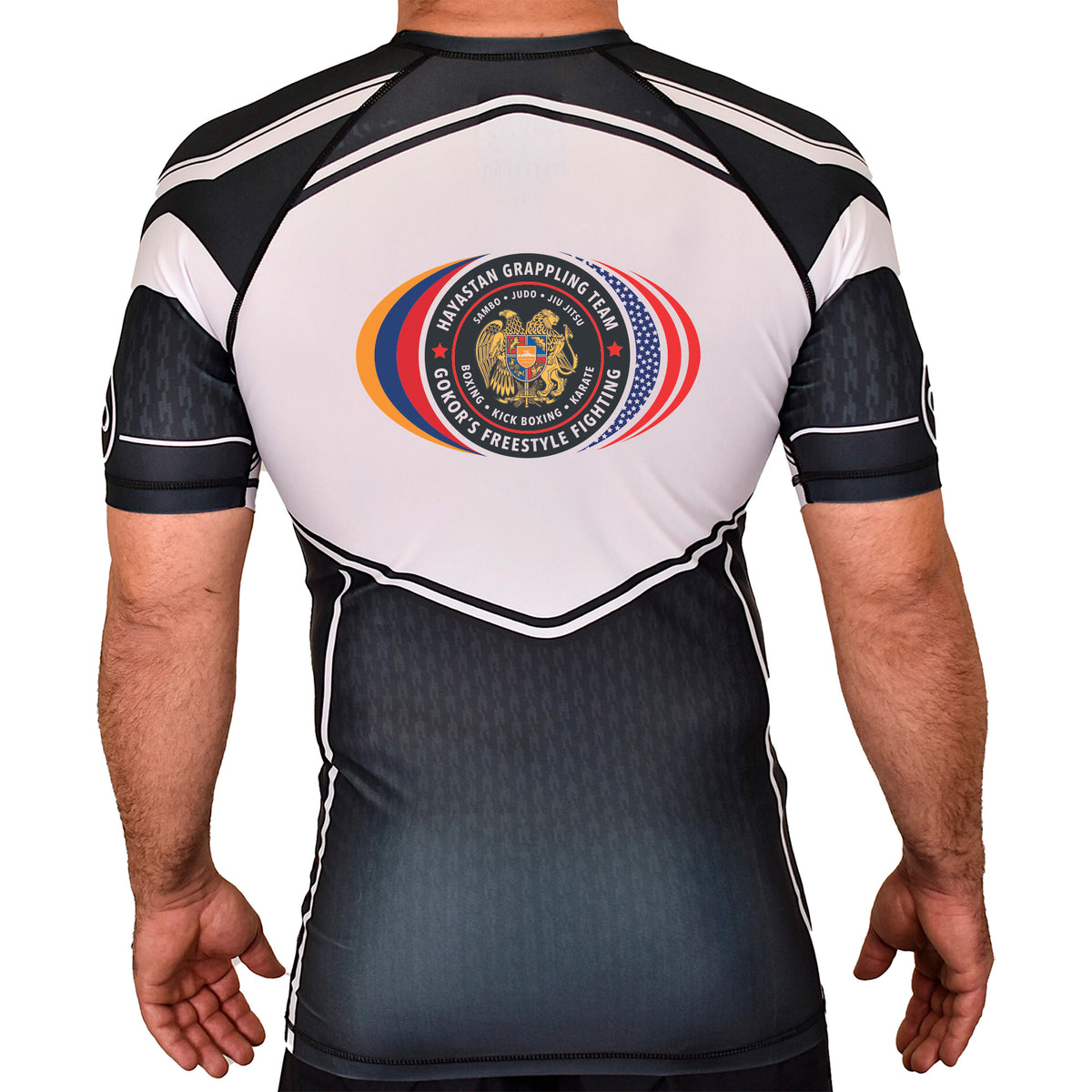 Hayastan Grappling Academy Rash Guards Black/White #8188 C