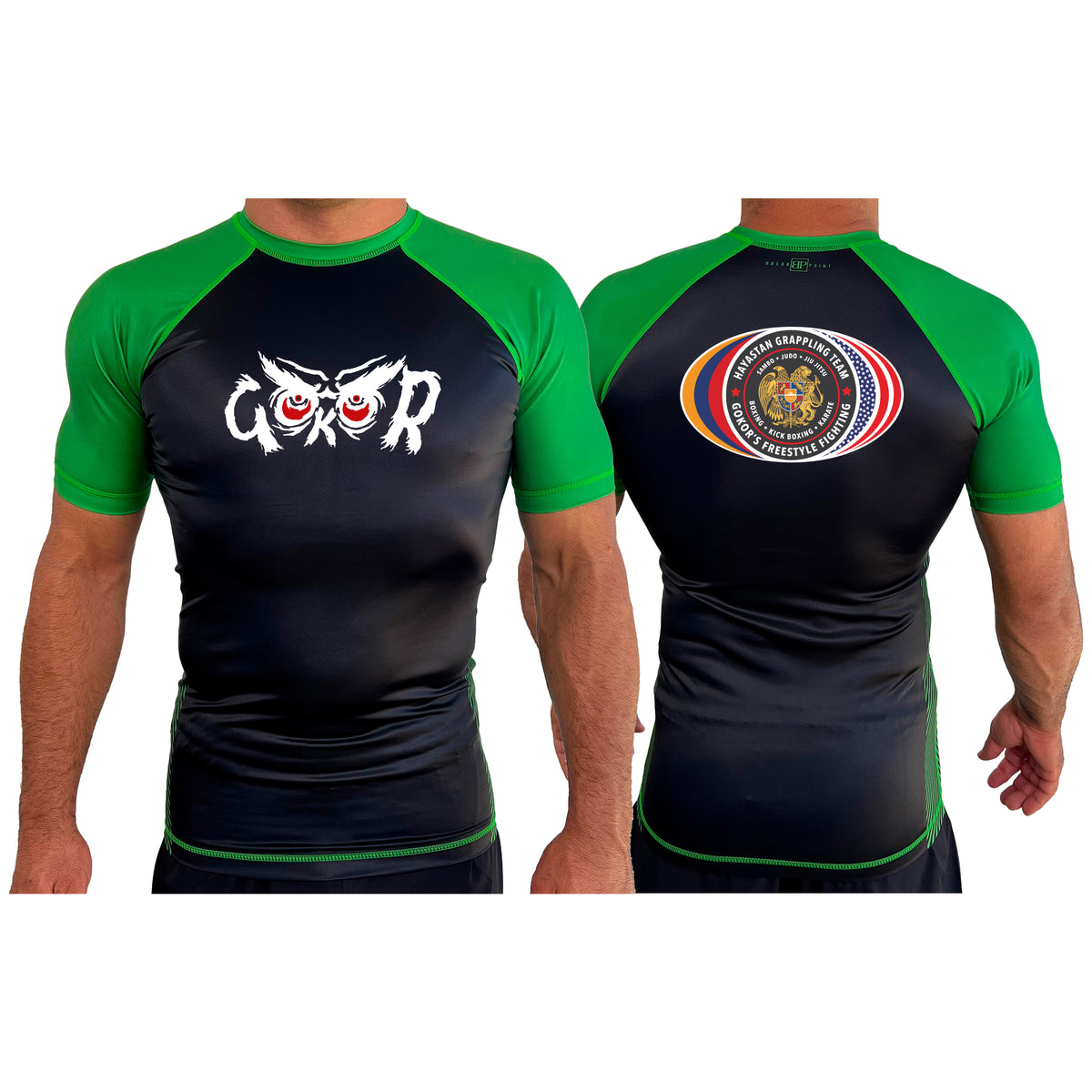 Hayastan Grappling Academy All Black Ranked Short Sleeve Rash Guards #8188 C