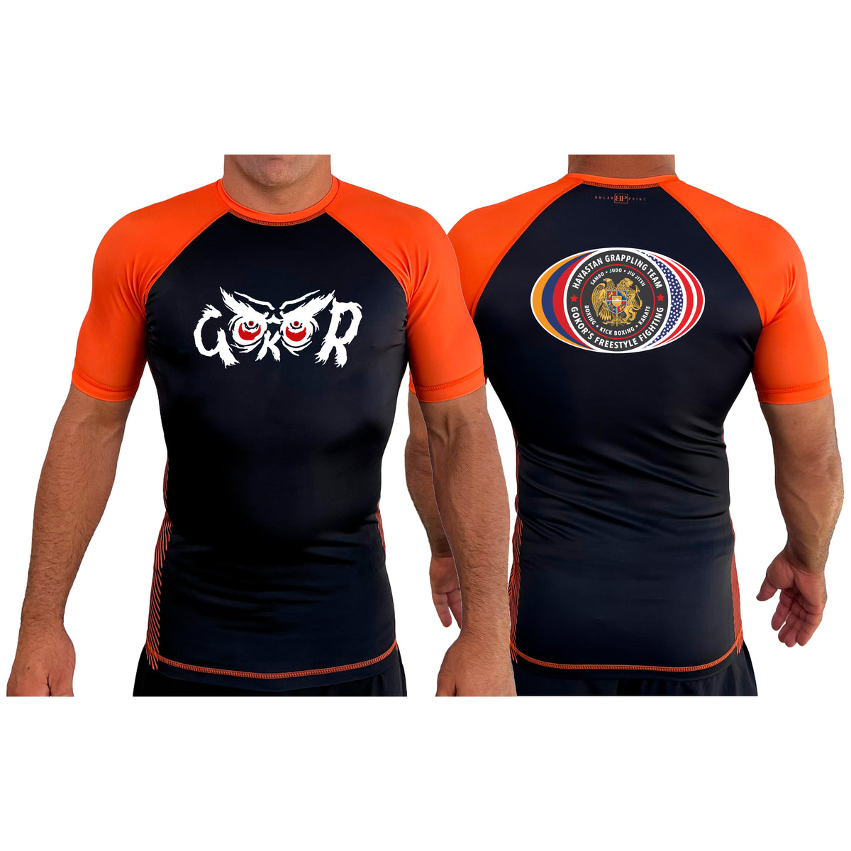 Hayastan Grappling Academy All Black Ranked Short Sleeve Rash Guards #8188 C
